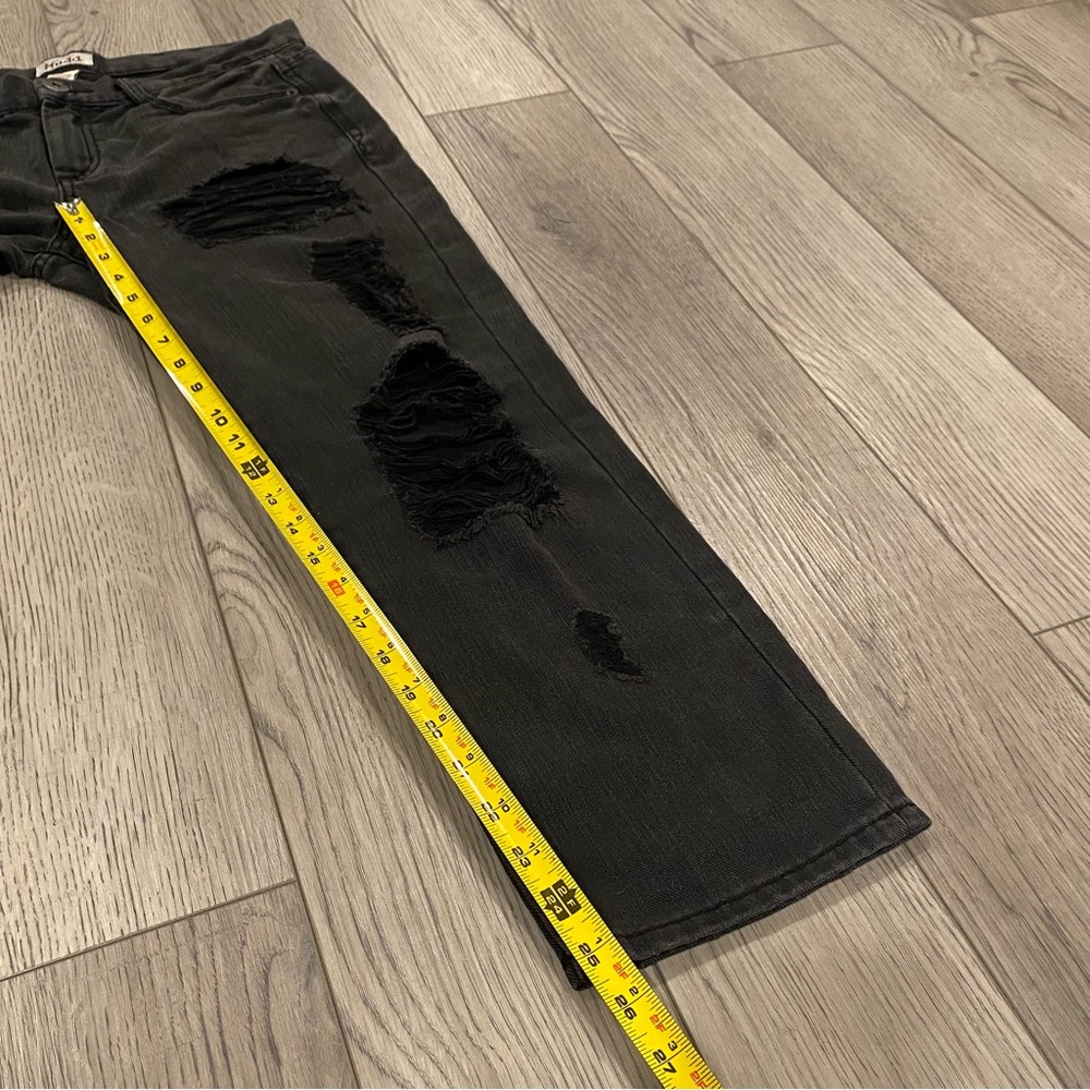 Mudd Distressed Destroyed Black Skinny Jeans Womens / Juniors Size 7 Denim Pants - Picture 7 of 9